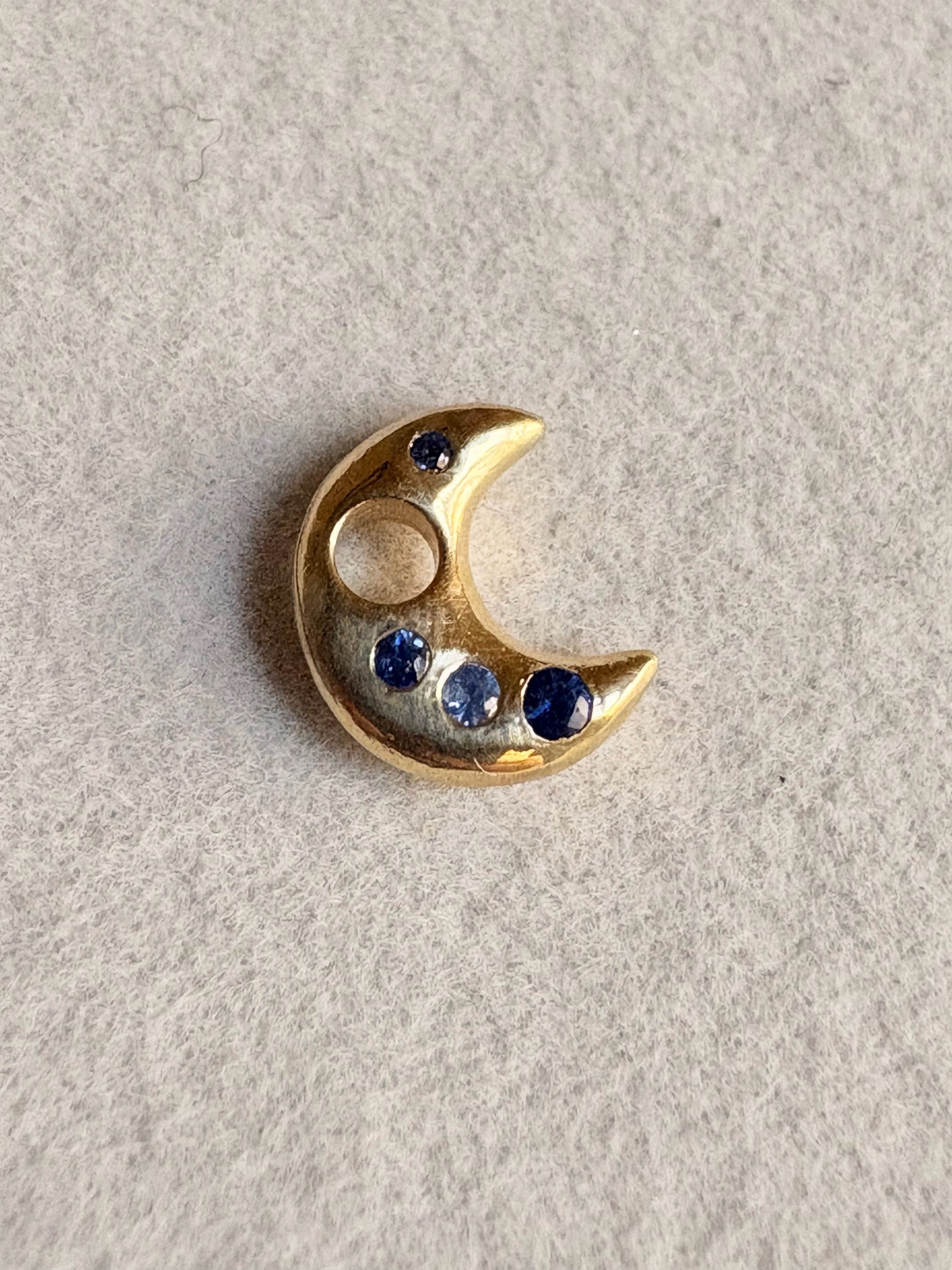 Gold Puffy Moon Charm