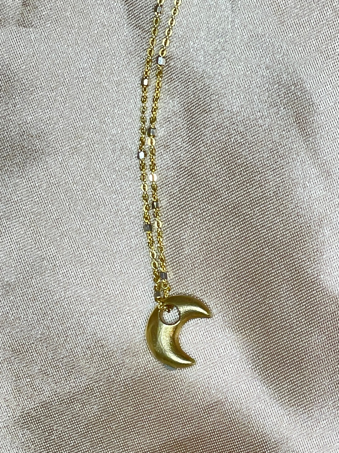 Gold Puffy Moon Charm