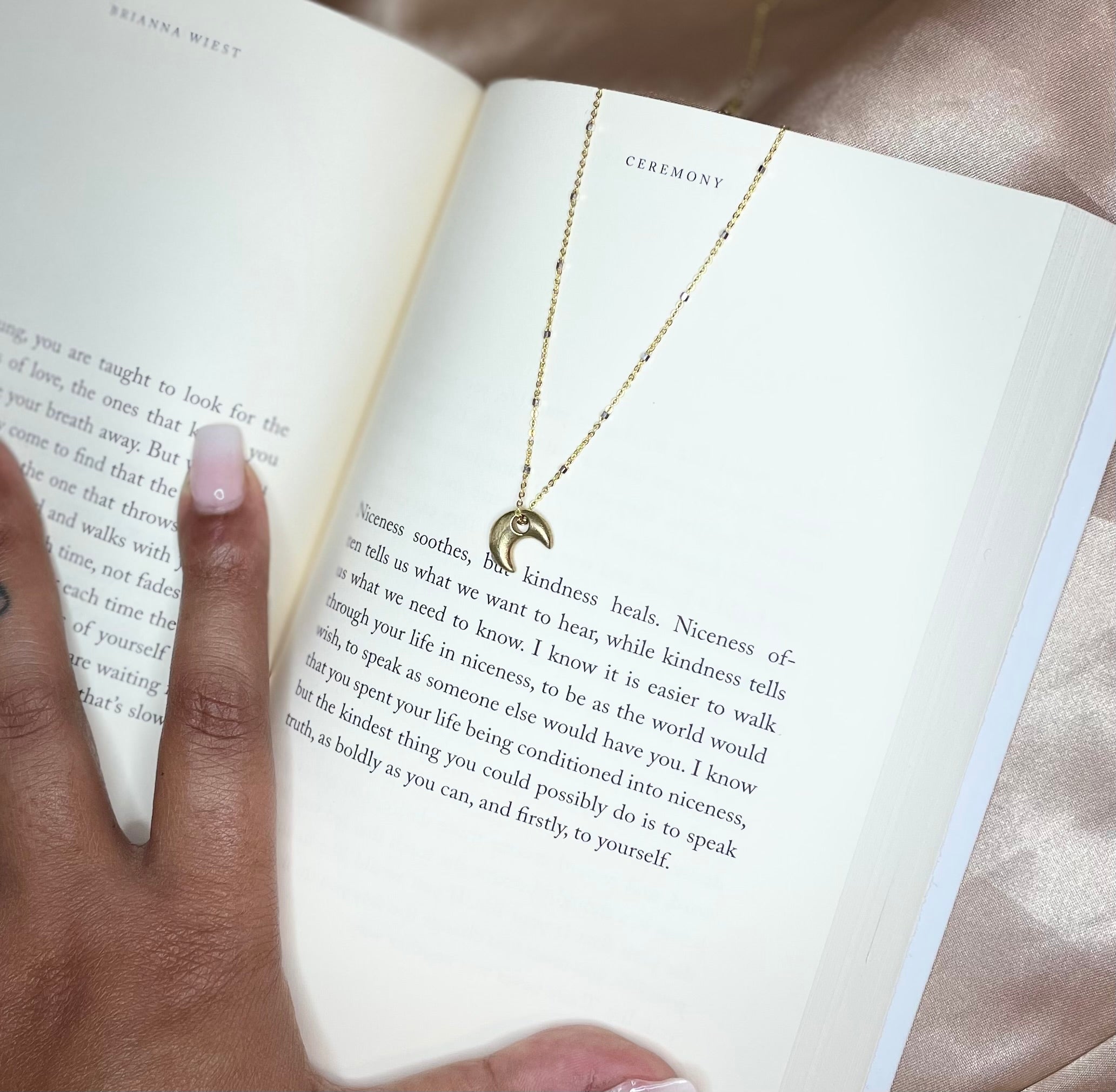 Gold Puffy Moon Charm