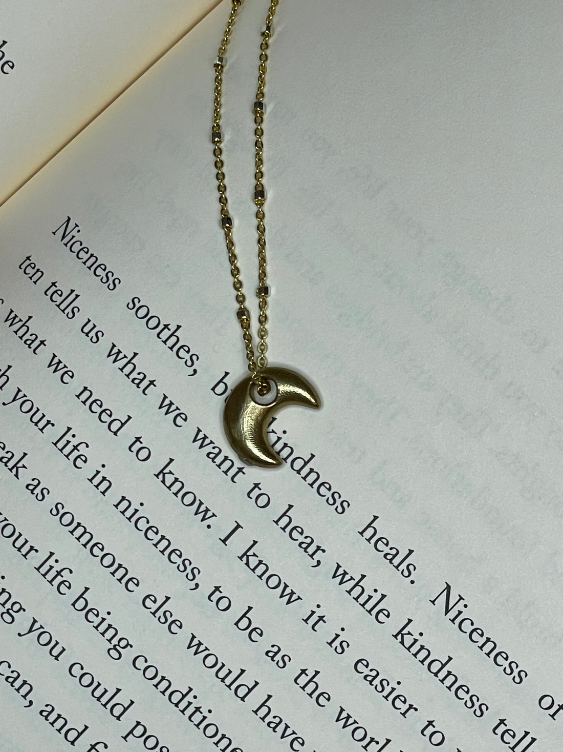 Gold Puffy Moon Charm