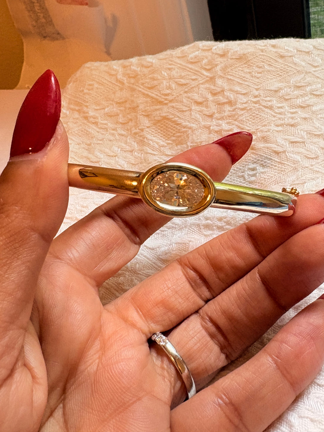Oval Bezel Bangle