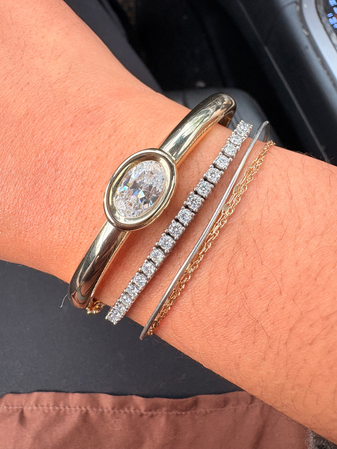 Oval Bezel Bangle