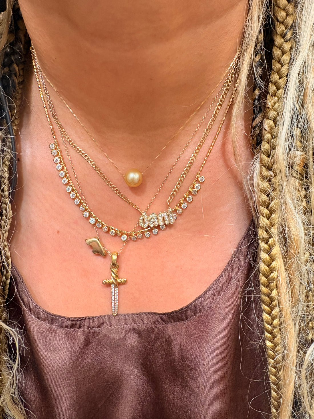 Sparkle Dangle CZ Ball Chain Necklace