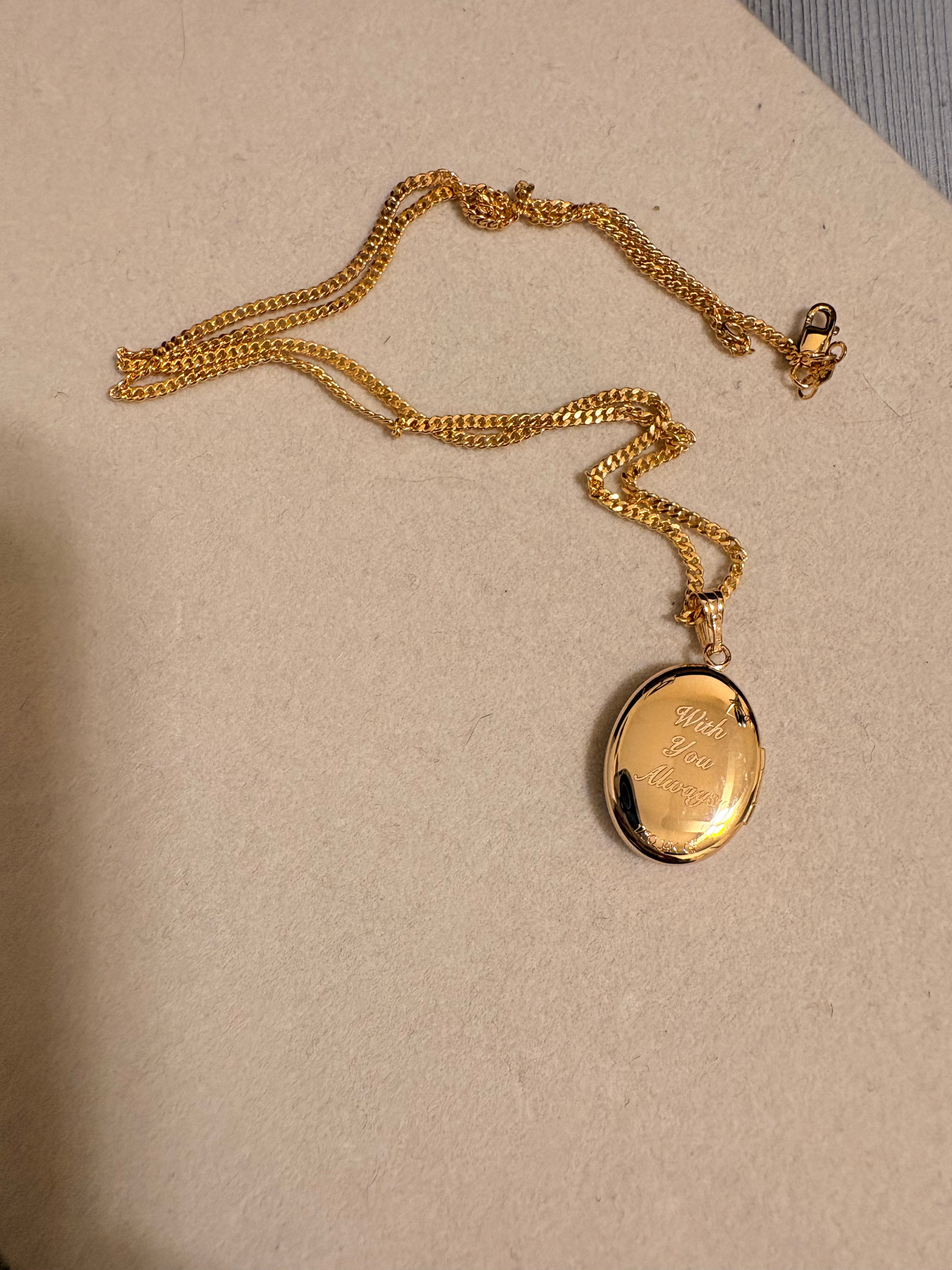Large Diamond Gold Filled Locket