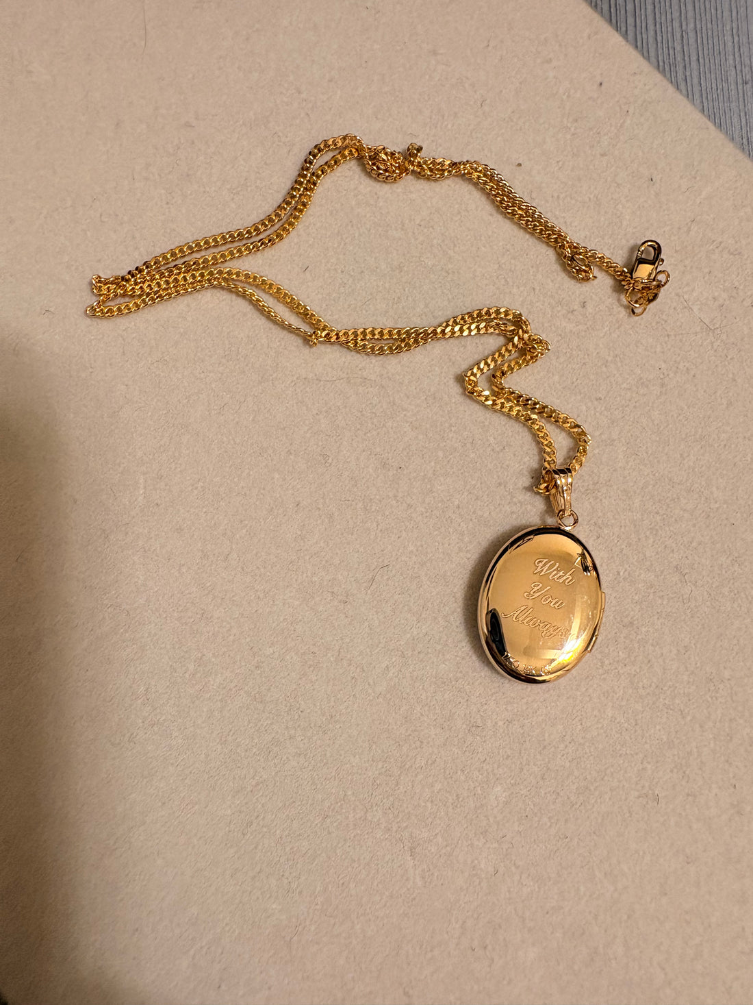Large Diamond Gold Filled Locket