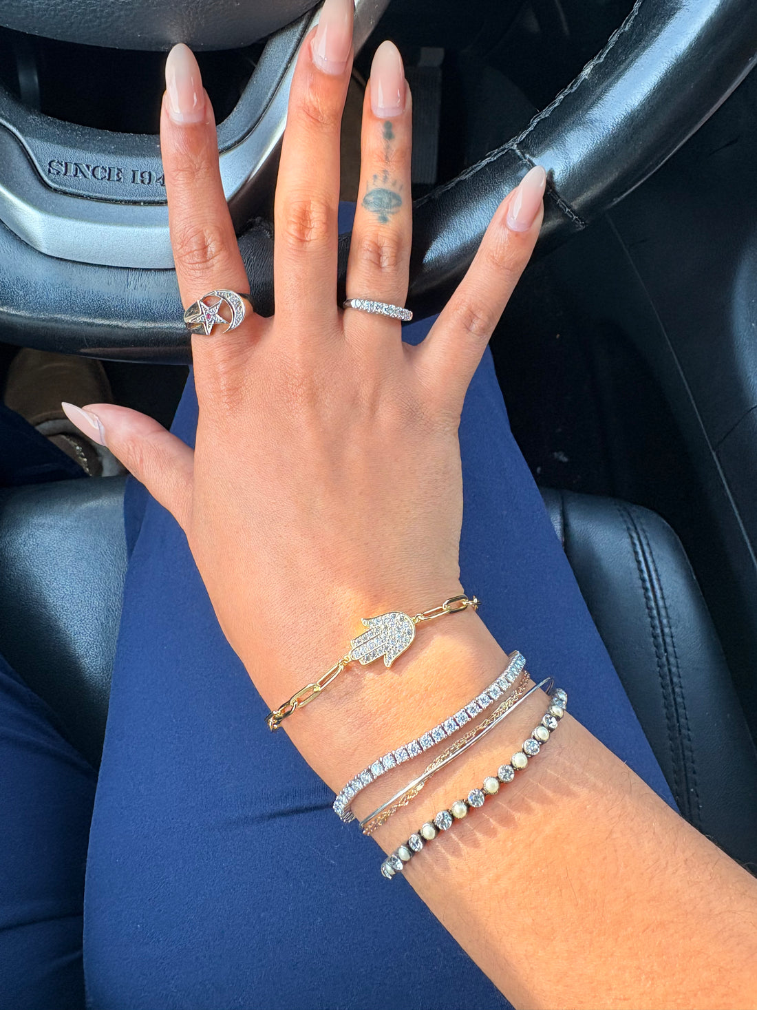 Pave Hamsa Protection Bracelet