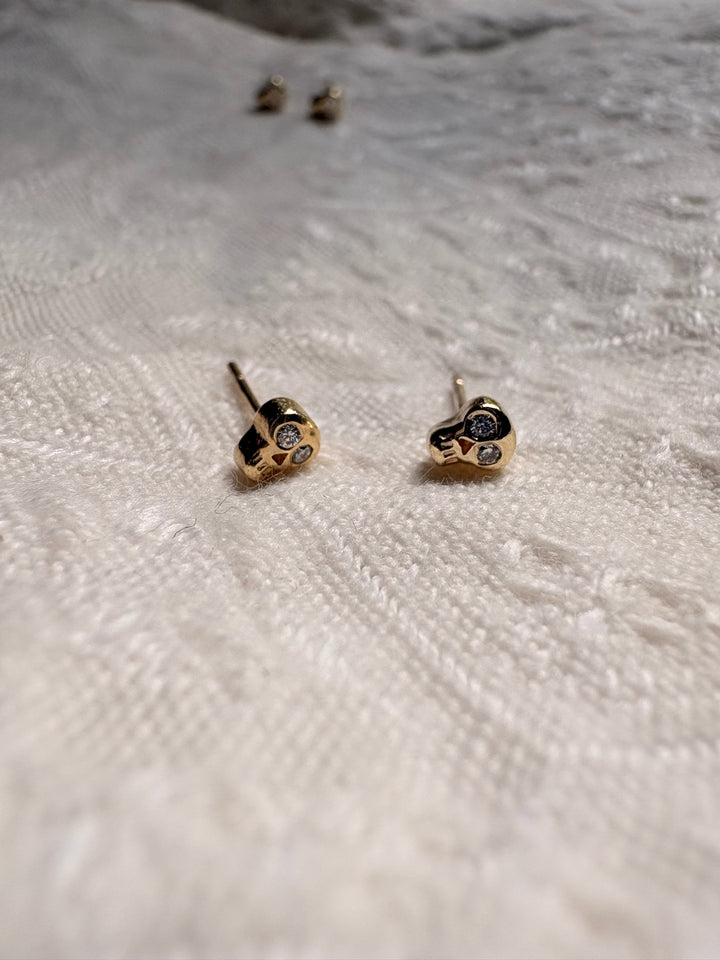 Mini Skull Gold Earrings