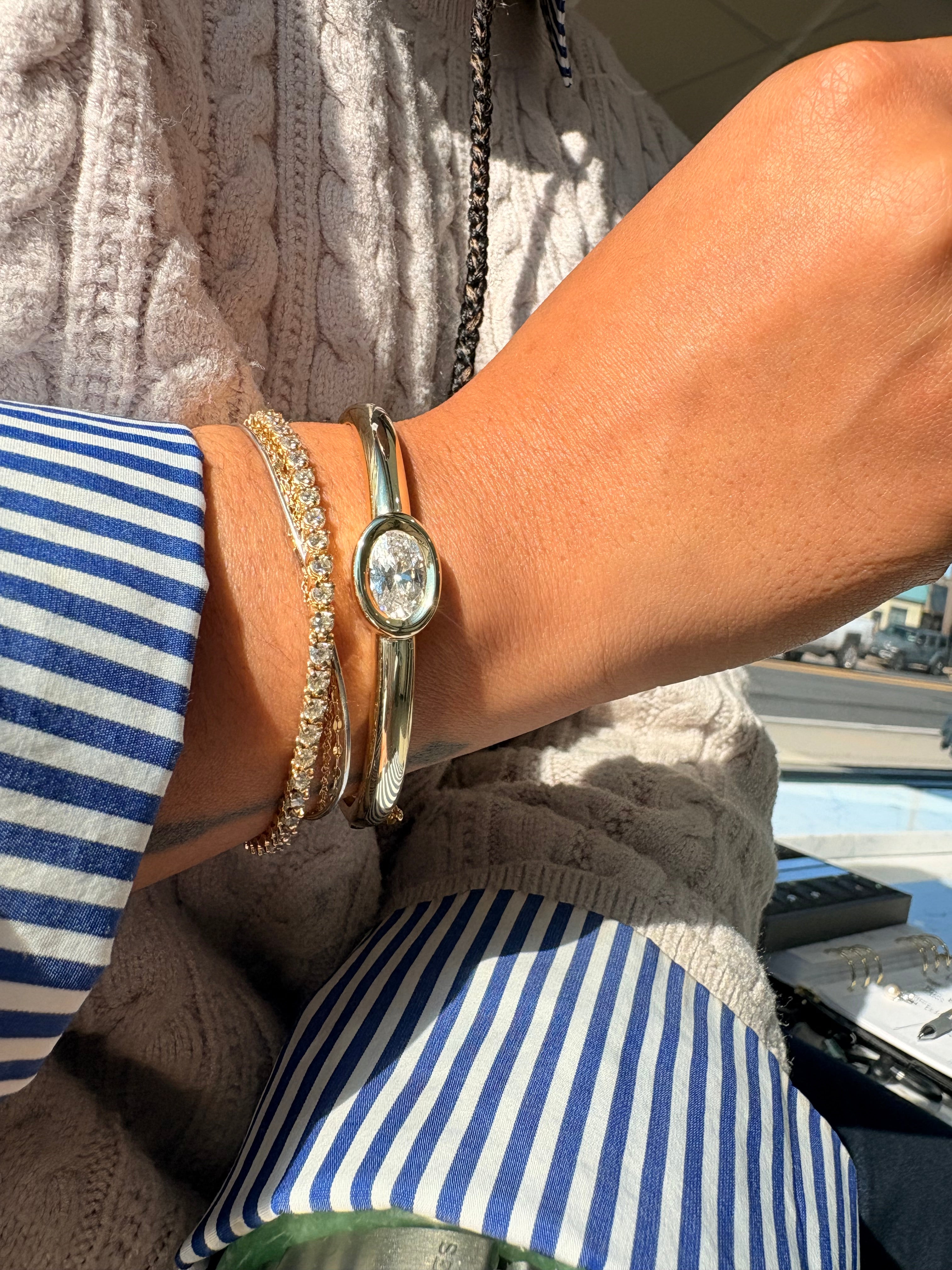 Oval Bezel Bangle
