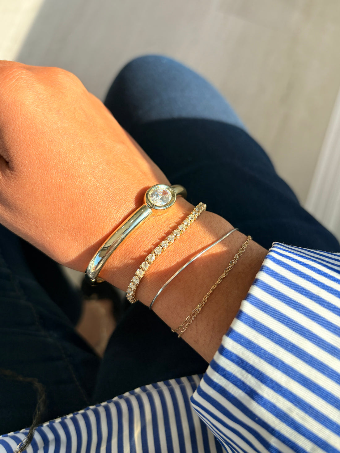 Oval Bezel Bangle