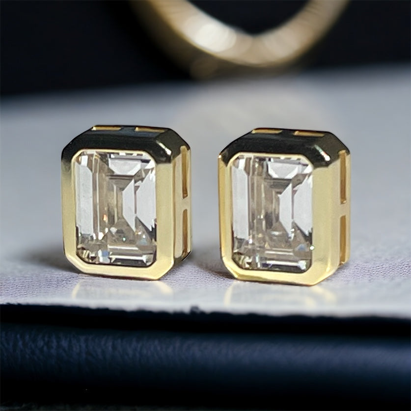 Bezel Set Earrings