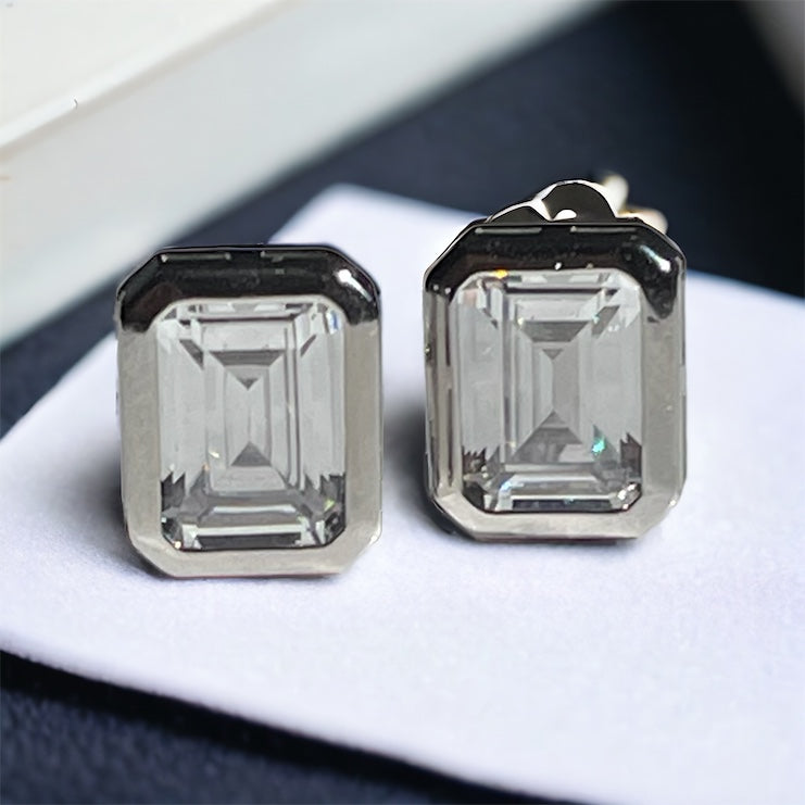 Bezel Set Earrings