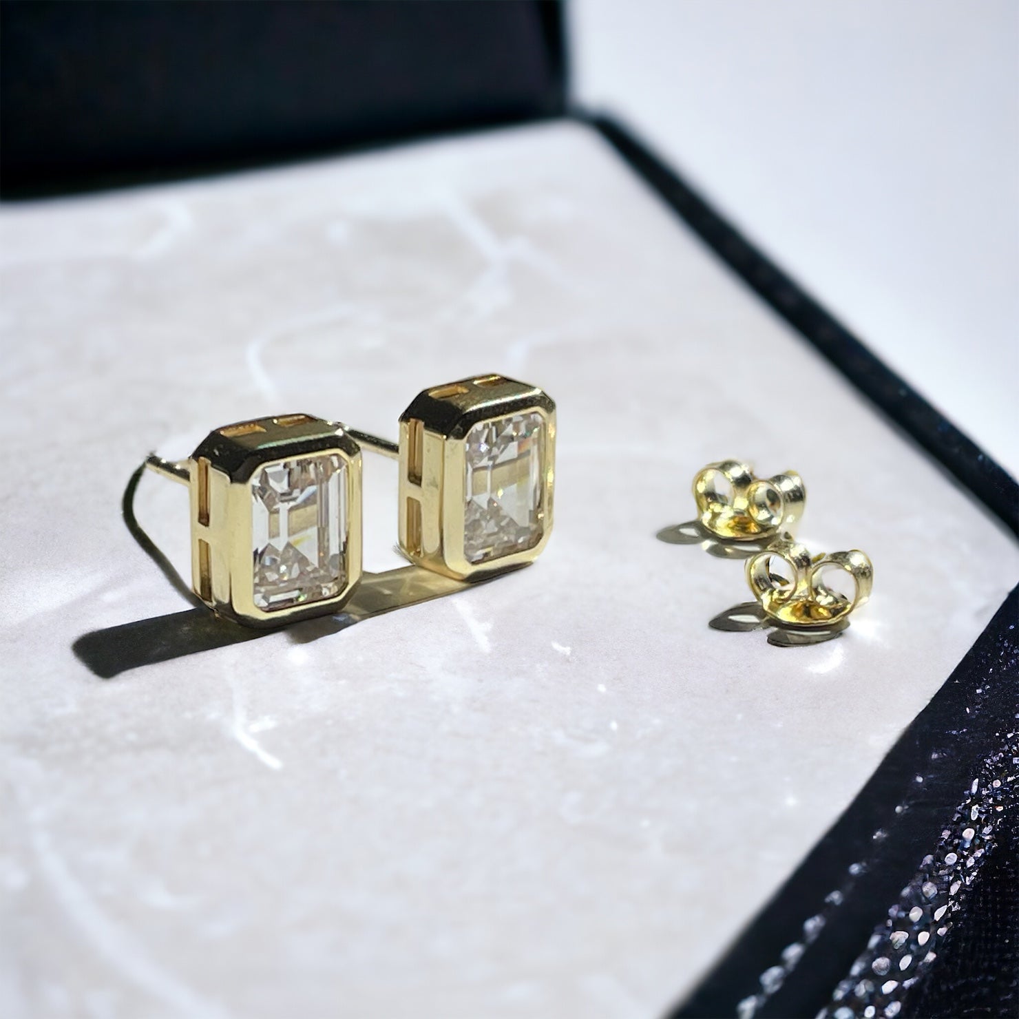 Bezel Set Earrings