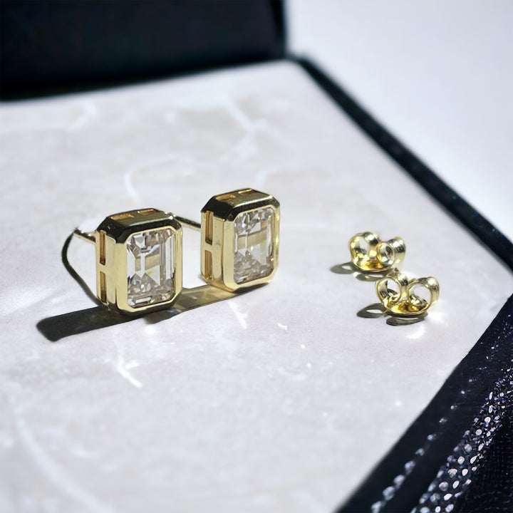 Bezel Set Earrings