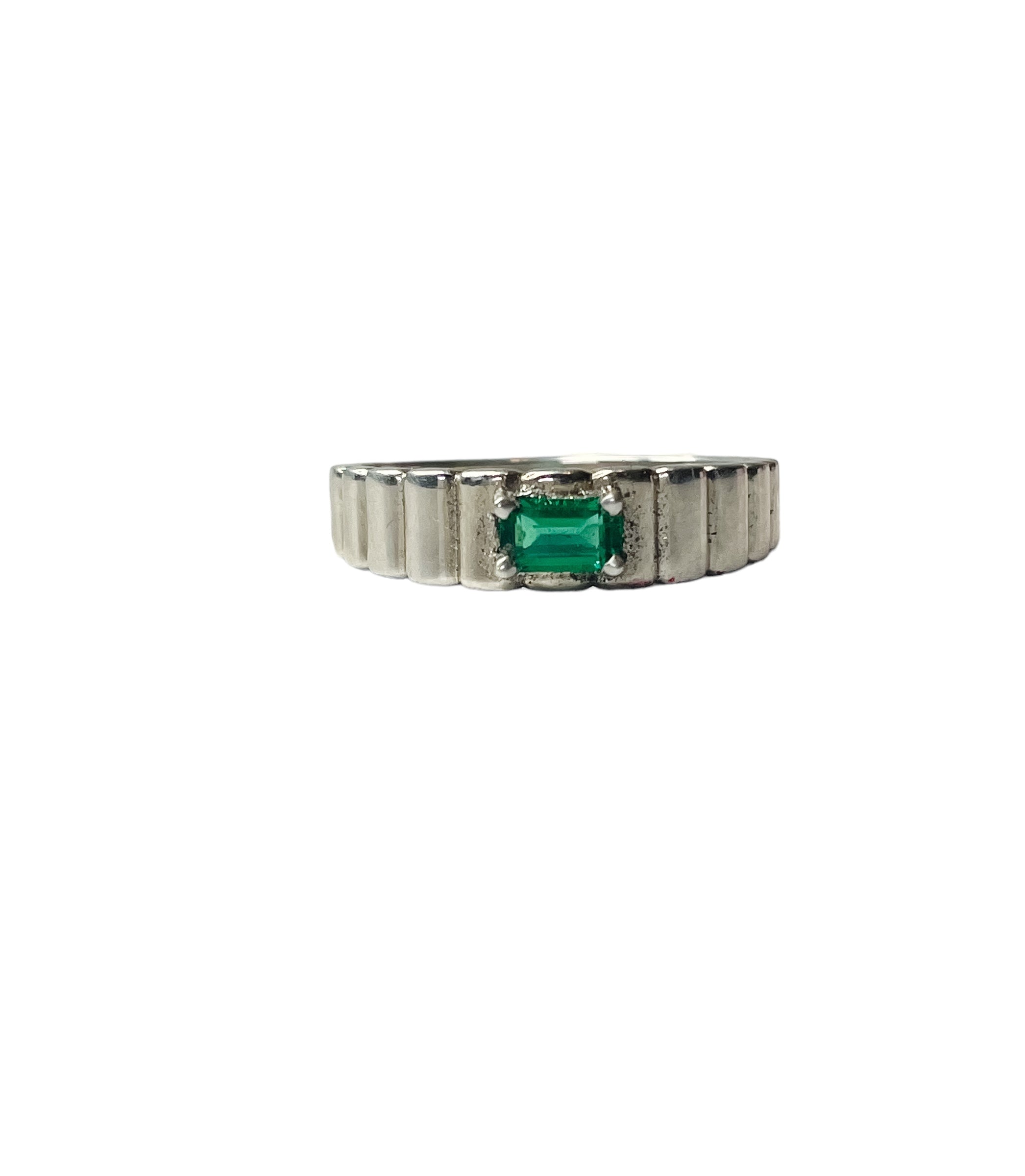 Empire Stackable Rings (Silver Green Stone)