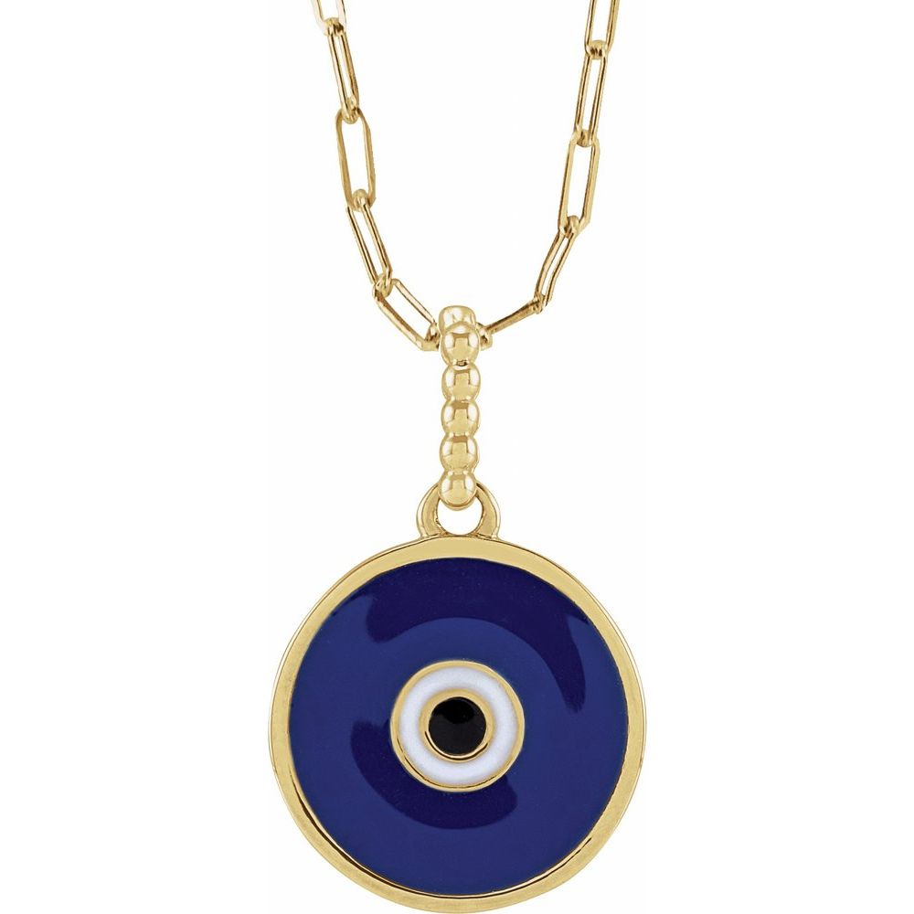 Enamel Evil Eye Necklace