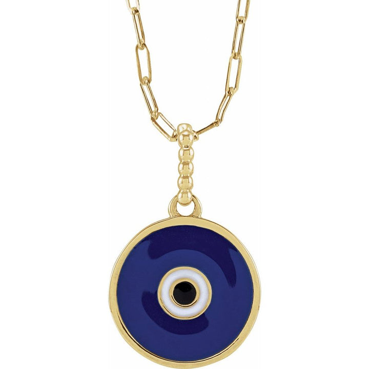Enamel Evil Eye Necklace