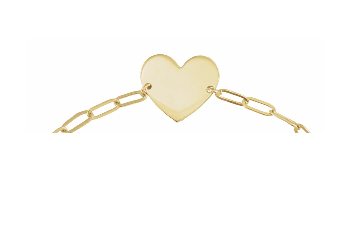 Heart Tag Engravable Chain Bracelets