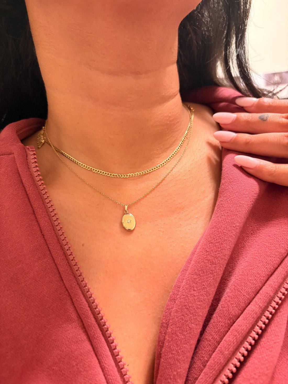 14kt Gold Oval Locket with Diamond Charm