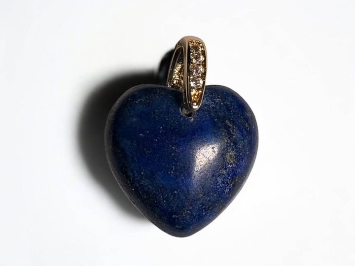 Puffy Heart Lapis Lazuli  Charm in 14K Gold Plated bail. – Puffy heart  Pendant, Blue Gemstone  Jewelry