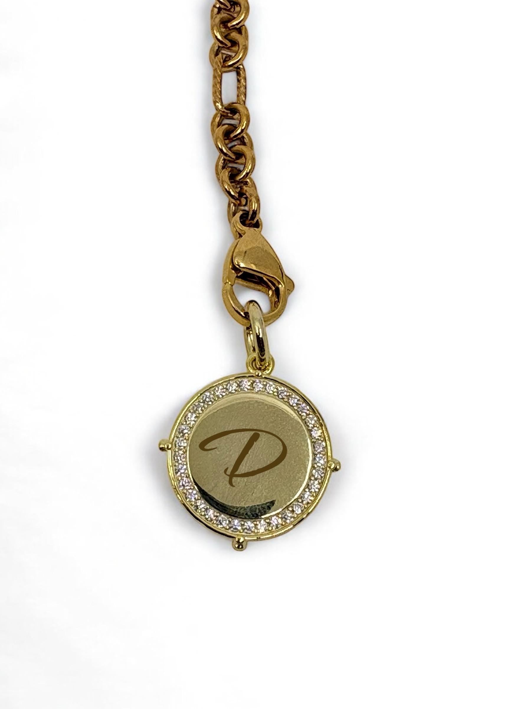 Empire engravable pendant necklace. Personalized pendant .