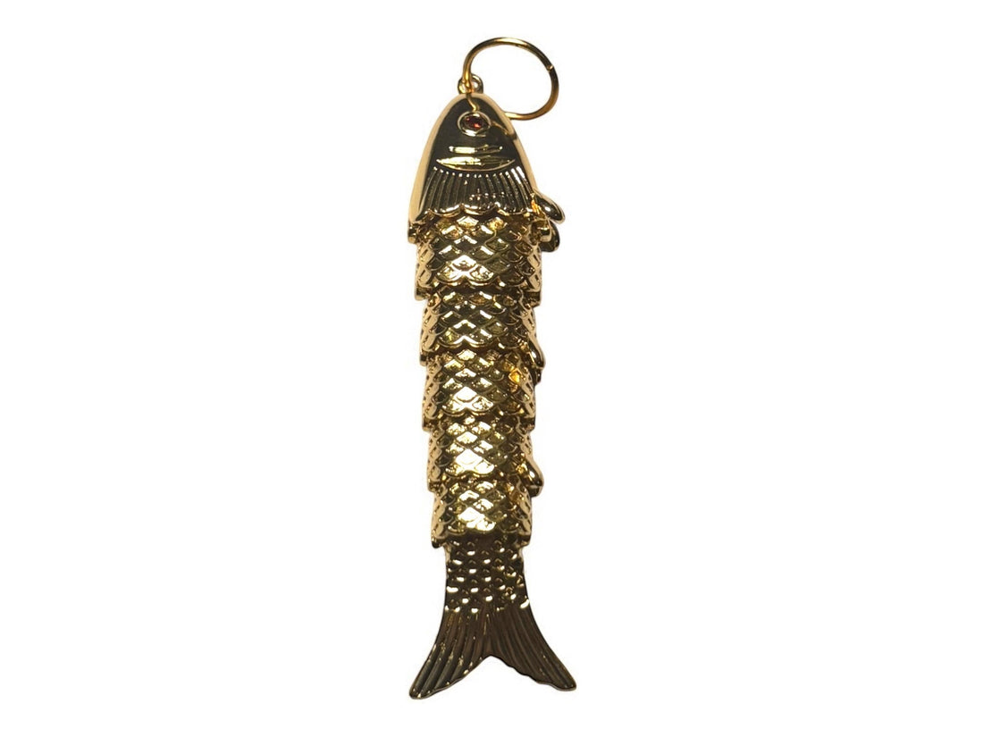 Gold Articulated Fish Charm – Vintage Inspired Lucky Koi Pendant