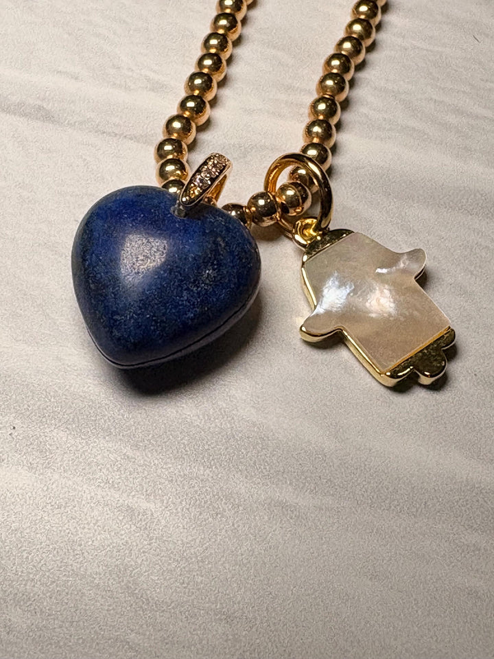 Puffy Heart Lapis Lazuli  Charm in 14K Gold Plated bail. – Puffy heart  Pendant, Blue Gemstone  Jewelry