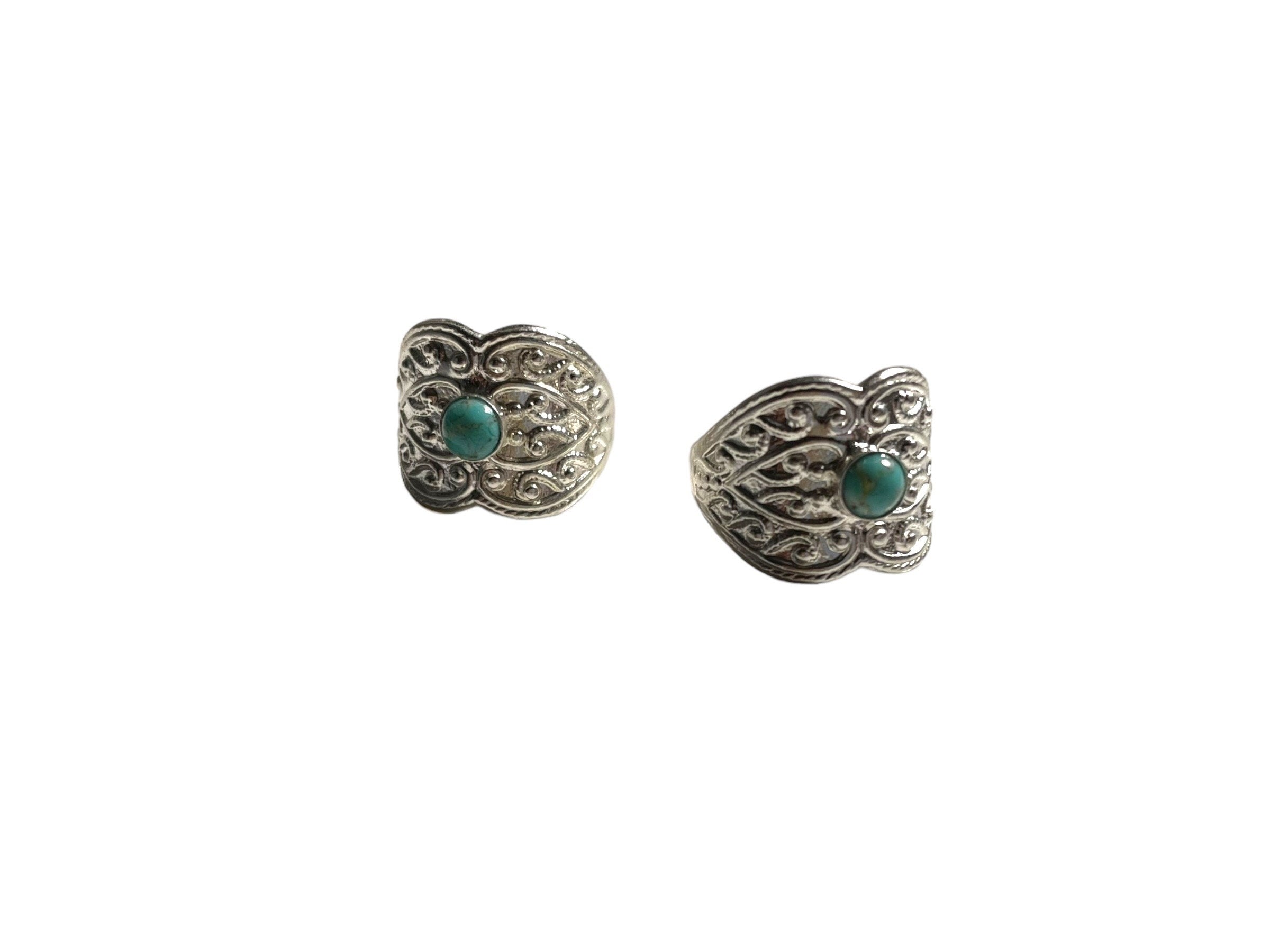 Barcelona Brass Ring with Turquoise Stone, Vintage Style