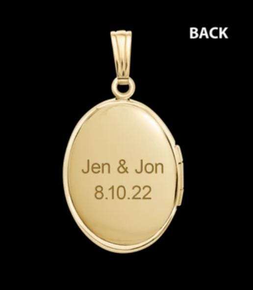 14kt Gold Oval Locket with Diamond Charm