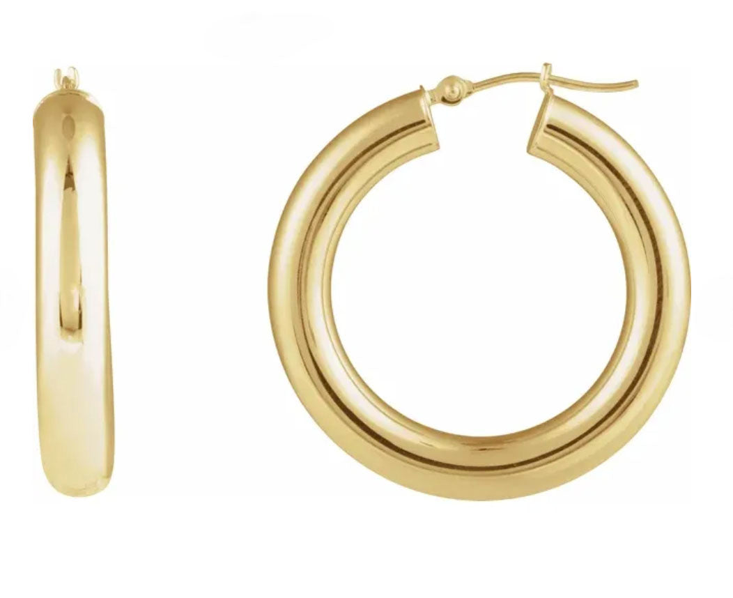 Jumbo Gold Uptown Hoop Earrings