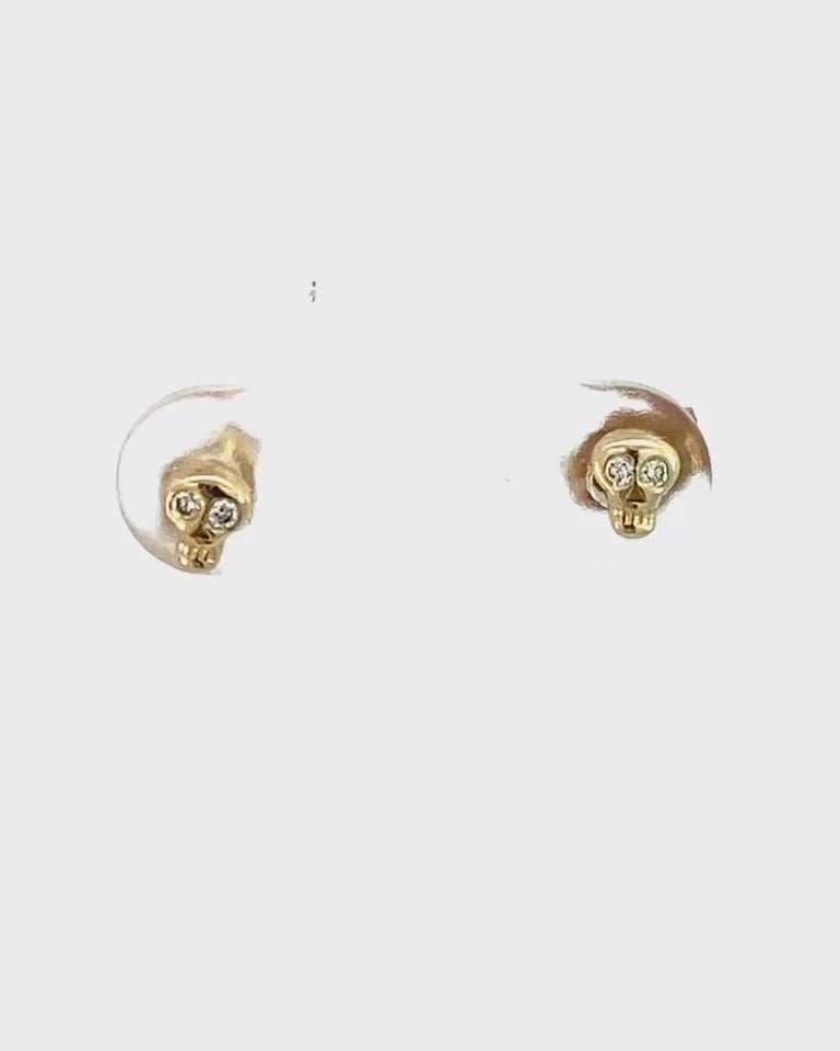 Mini Skull Gold Earrings