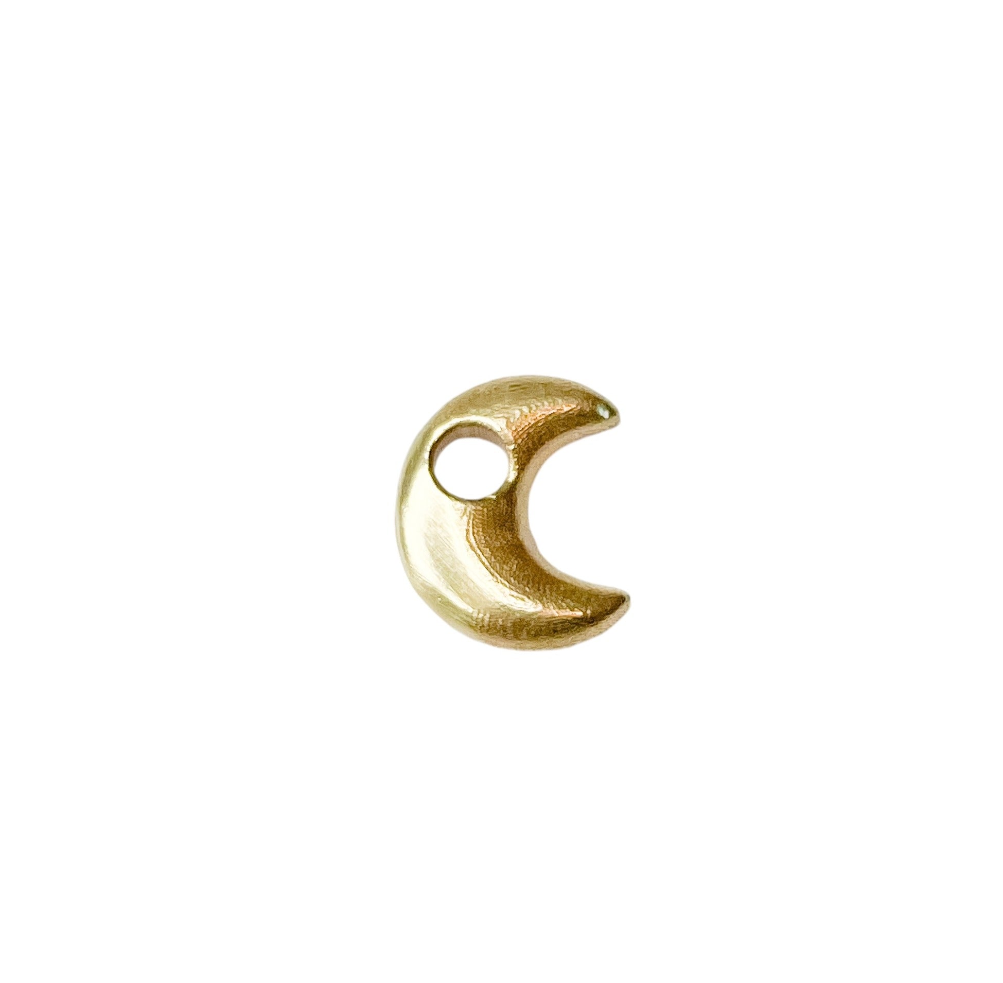 Gold Puffy Moon Charm