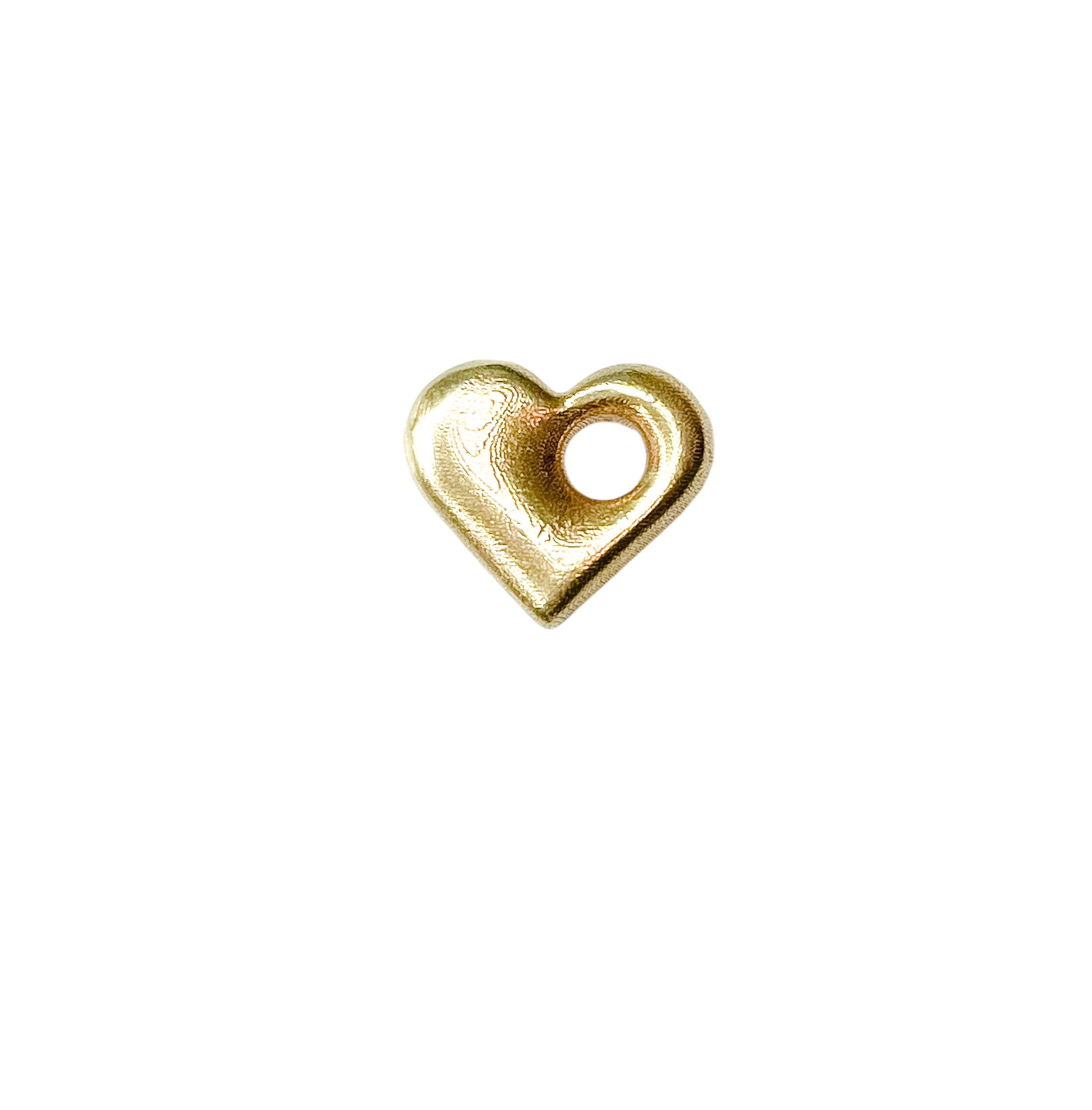 Gold Puffy Heart Charm