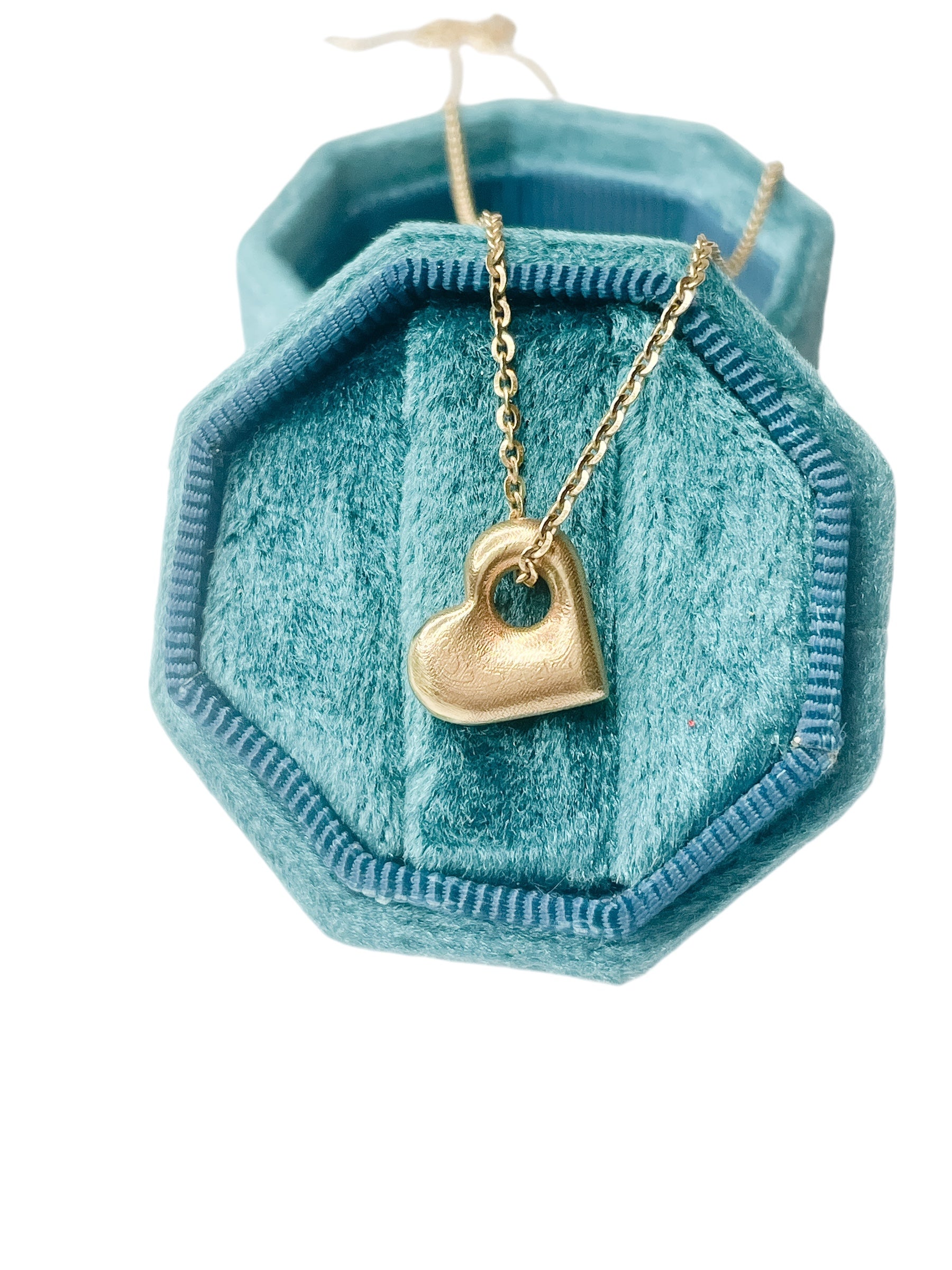 Gold Puffy Heart Charm