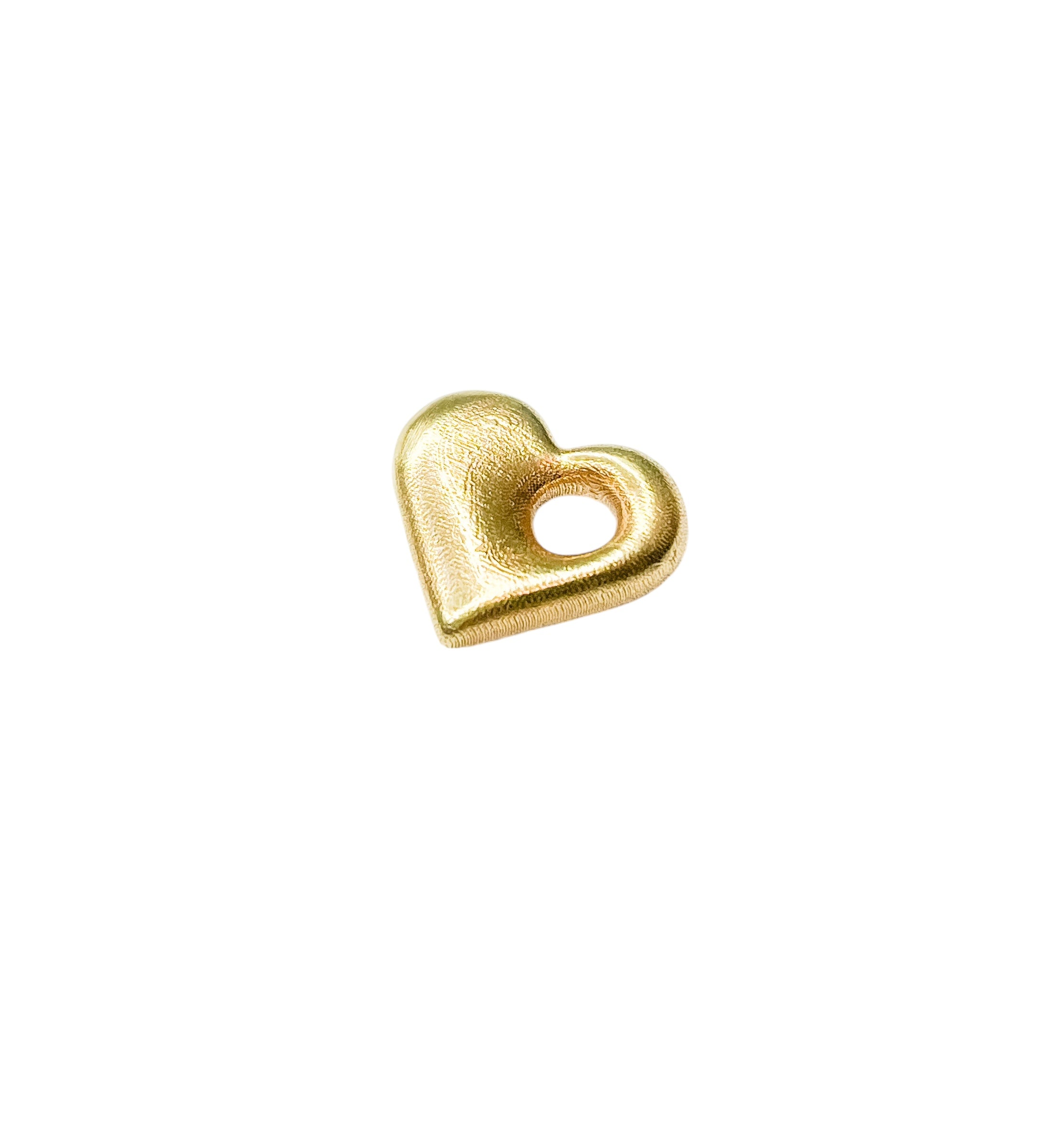 Gold Puffy Heart Charm